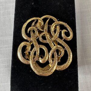 Vintage Art Fancy Filigree Brooch and Scarf Clip